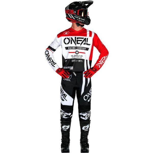 O'Neal 2024 Motocross Combo Kit Element Warhawk Black White Red